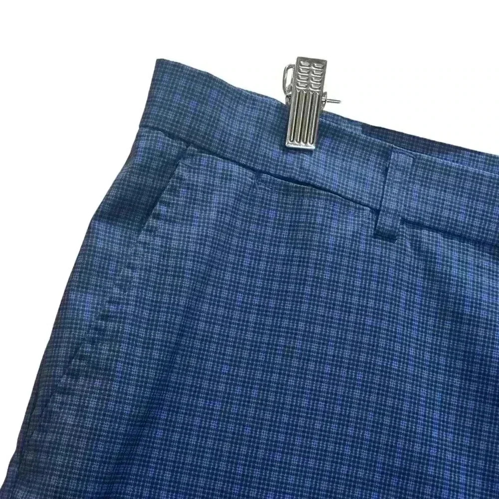 (Sold)PGA Tour Golf Shorts Blue Plaid Golf  Shorts Lightweight Pockets  Size 36 - Picture 2 of 7